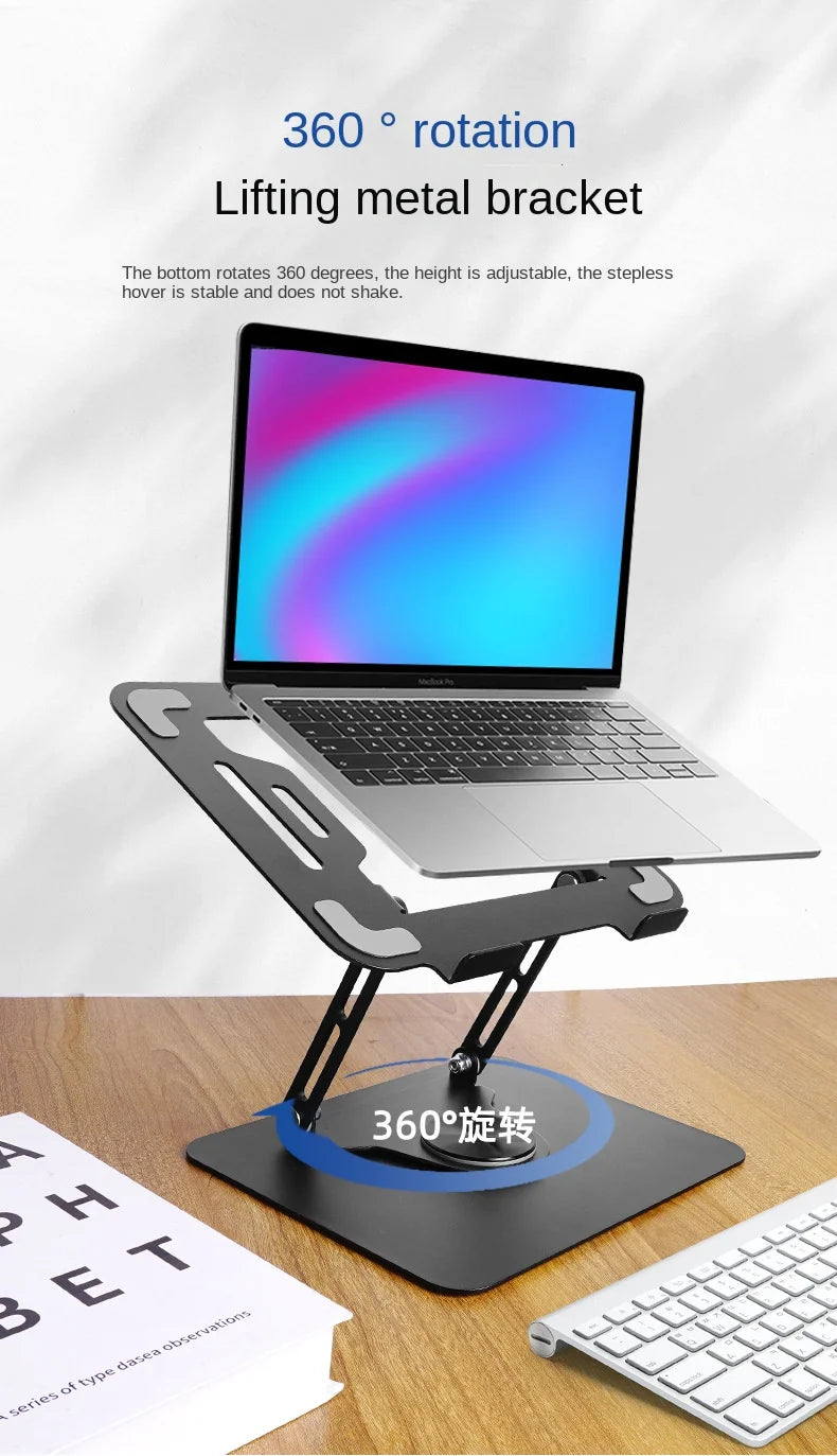 360 Degree Rotatable Carbon Steel Laptop Folding Portable Stand Tablet Desktop Lift Heightening Heat Dissipation Portable Stand