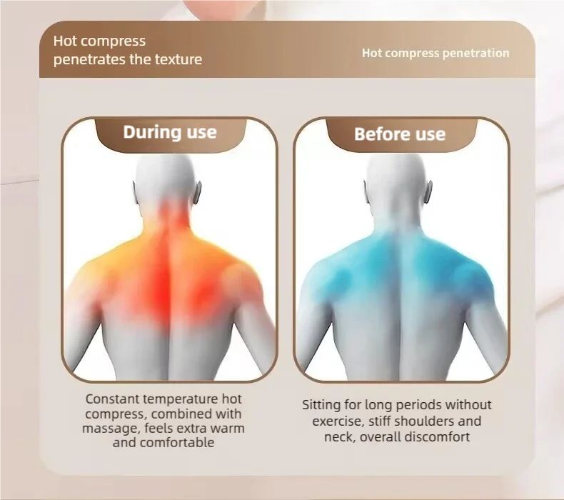 Wireless neck massager with hot compress function for pain relief deep tissue massage neck shoulder relaxation massage shawl