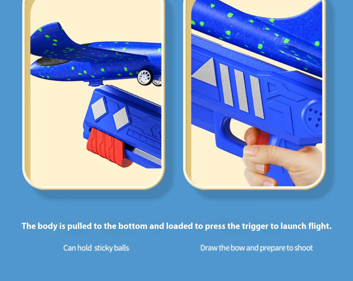 Airplane toy boy, rubber band powered fighter jet, hand thrown space model simulation, model assembly, handmade production