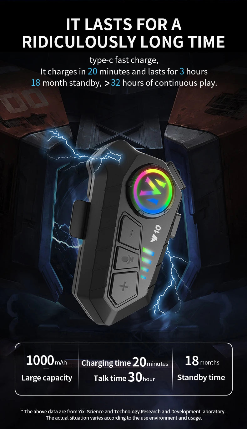 Helmet Bluetooth Earphones Y10 Waterproof Noise Reduction Motorcycle Earphones Soft Mac Helmet Earphones