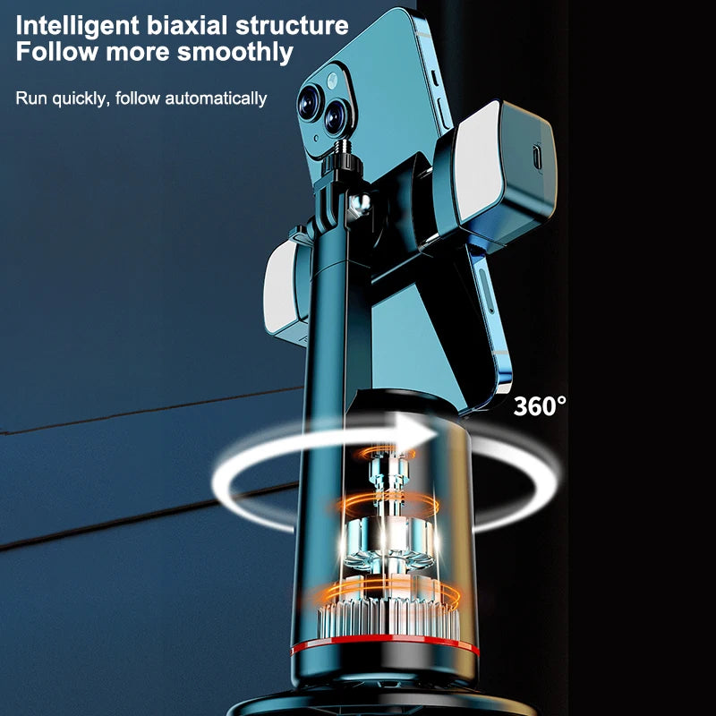 360° Rotation Gimbal Stabilizer AI Auto Face Tracking Phone Holder Desktop Tracking Gimbal With Remote For Live Vloging Video