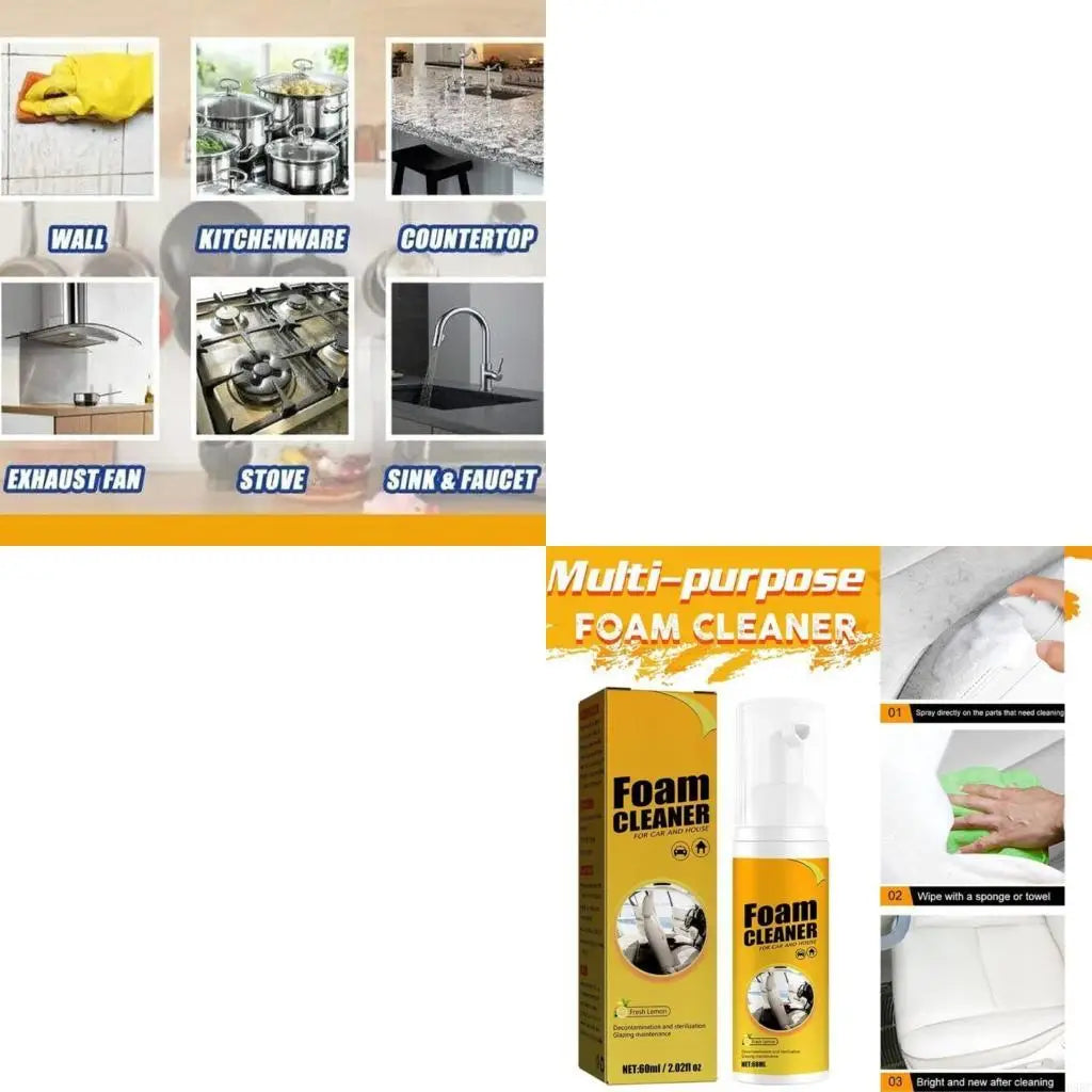 Multi-purpose car foam cleaner 650ml set. Seat cleaner.