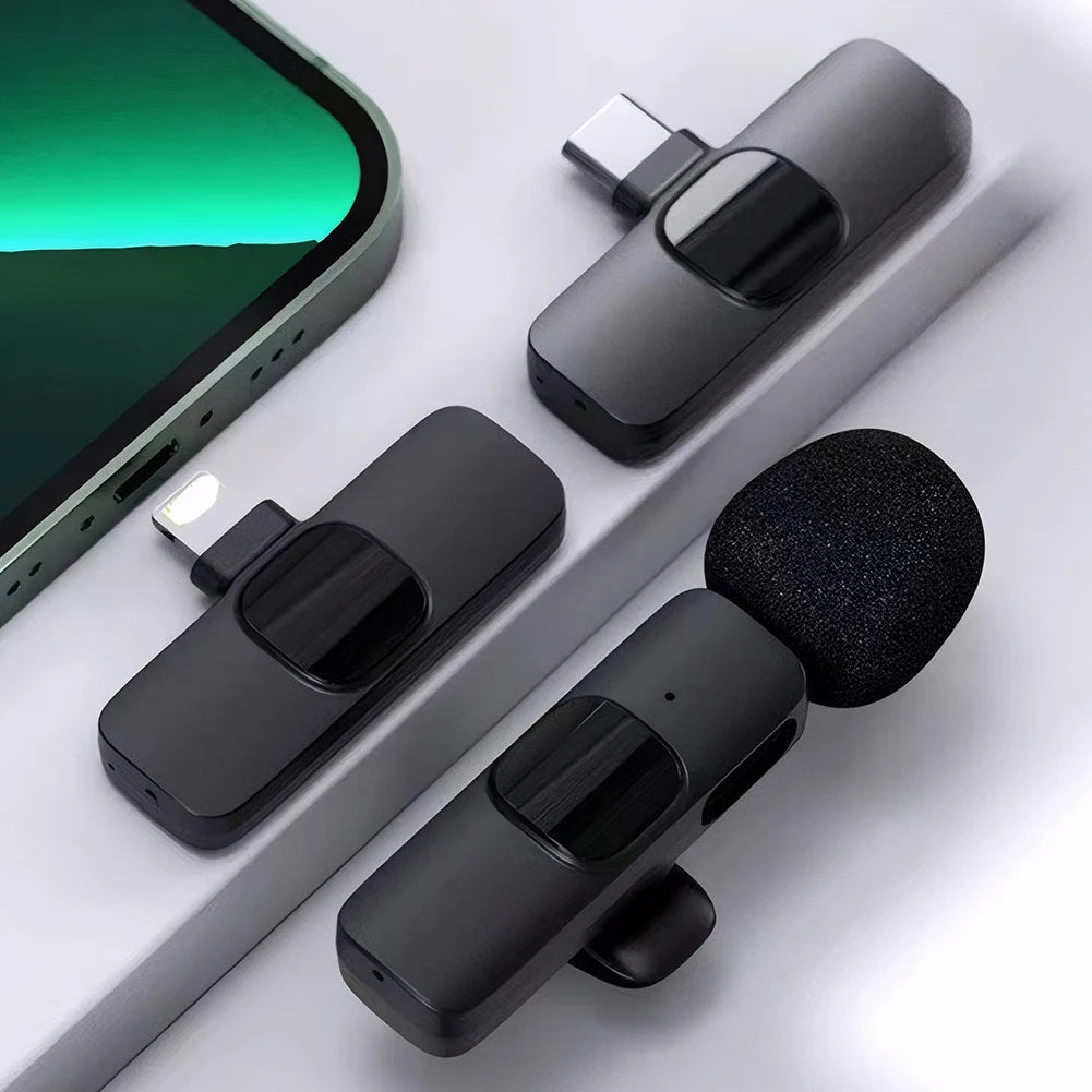 Video Record Microphone Noise Canceling Mini Microphone System 2.4G Intelligent Microphone for iPhone Computer Tablet Camera
