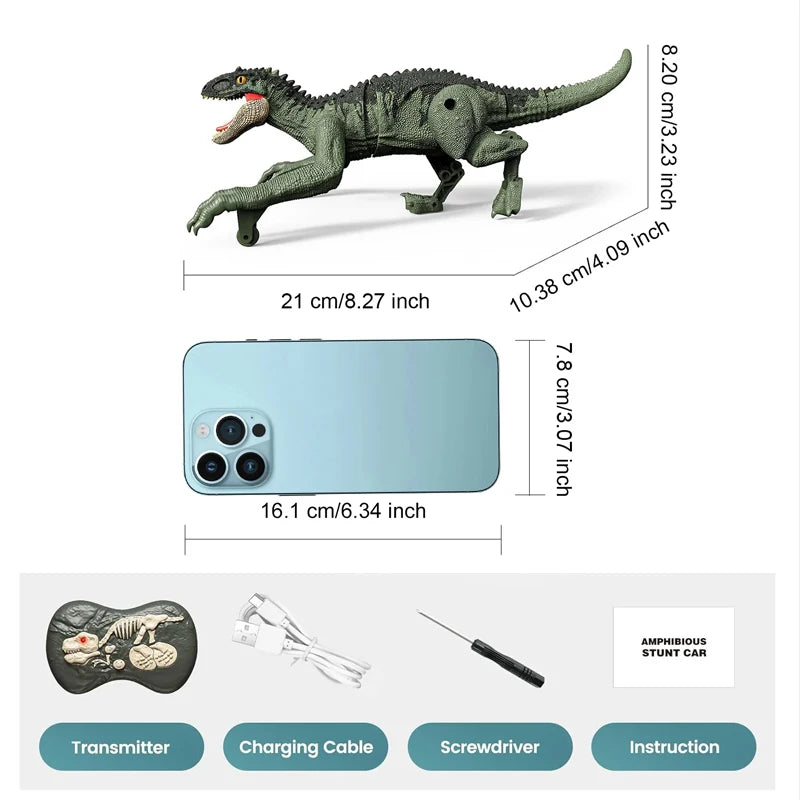 Hot Laser Tracking RC Dinosaur Toys for Kids Remote Control Robot Verisimilitude Sound Spray for Kids Boys Girls Children G