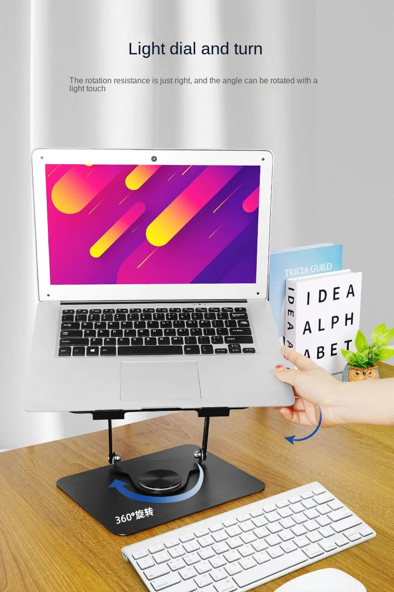 360 Degree Rotatable Carbon Steel Laptop Folding Portable Stand Tablet Desktop Lift Heightening Heat Dissipation Portable Stand