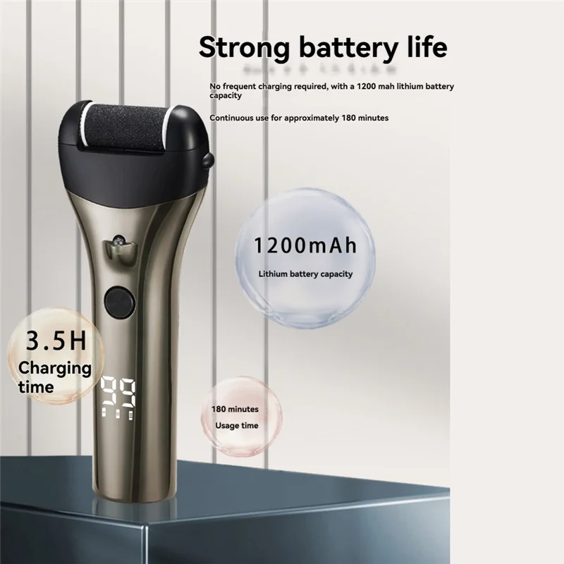 LECKL-Black Electric Foot Grinder Wireless For Removing Dead Skin, Calluses, And Cracks - Auto Pedicure Tool