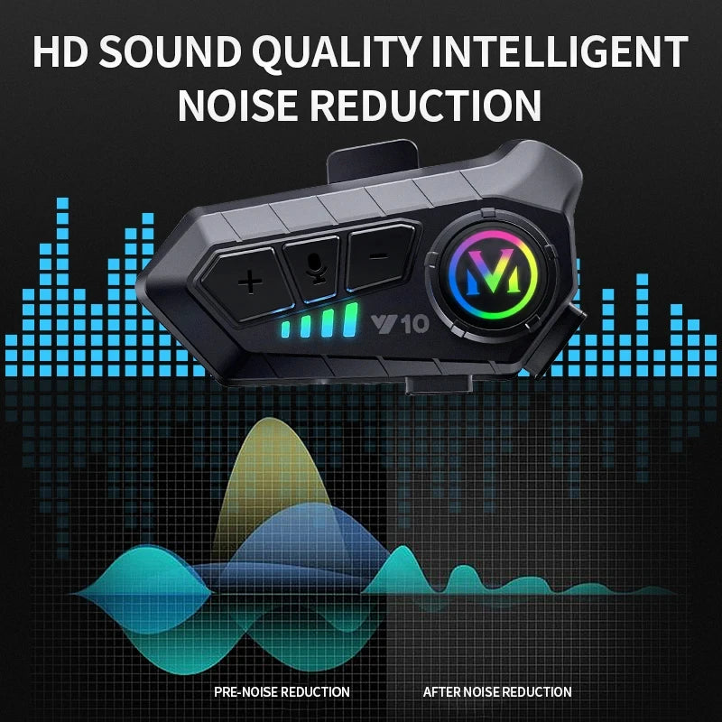 Helmet Bluetooth Earphones Y10 Waterproof Noise Reduction Motorcycle Earphones Soft Mac Helmet Earphones