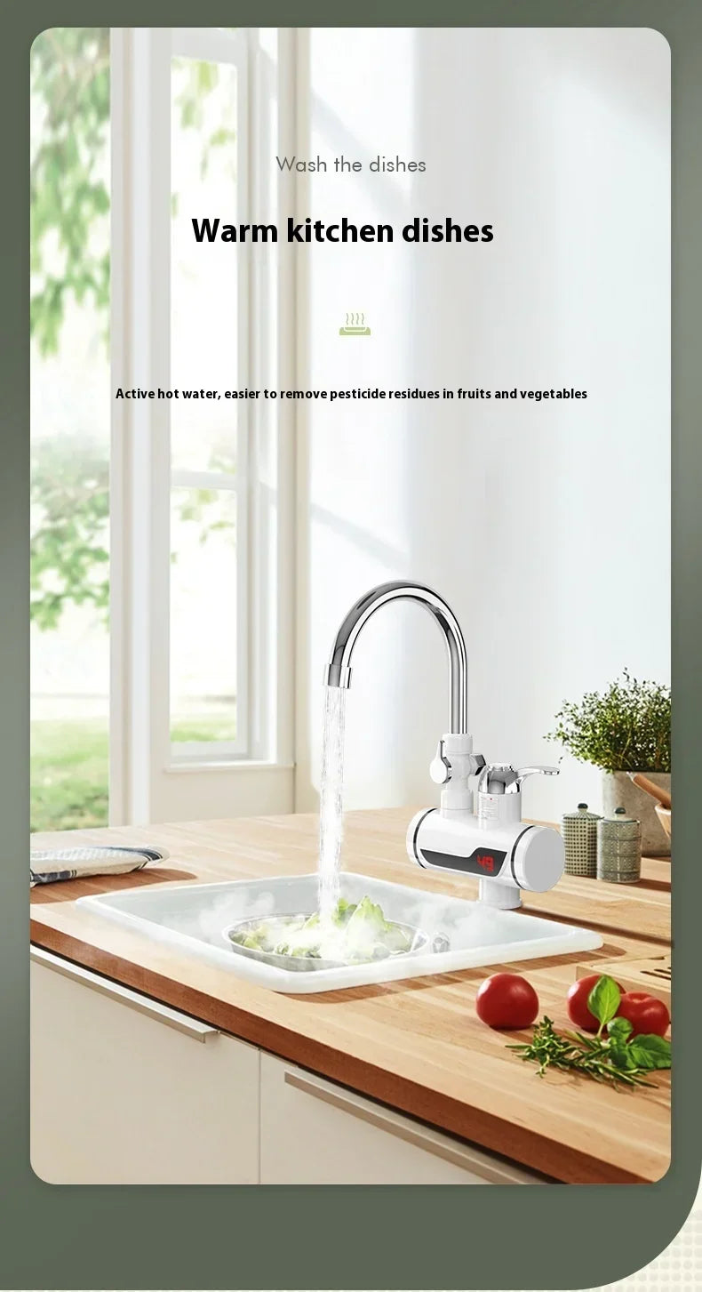 Bathrooms Shower Faucet with Sensor Electric Hot Flowing Kitchen Tap Water Heater Heating Tankless Portable for Kitchen Bathroom