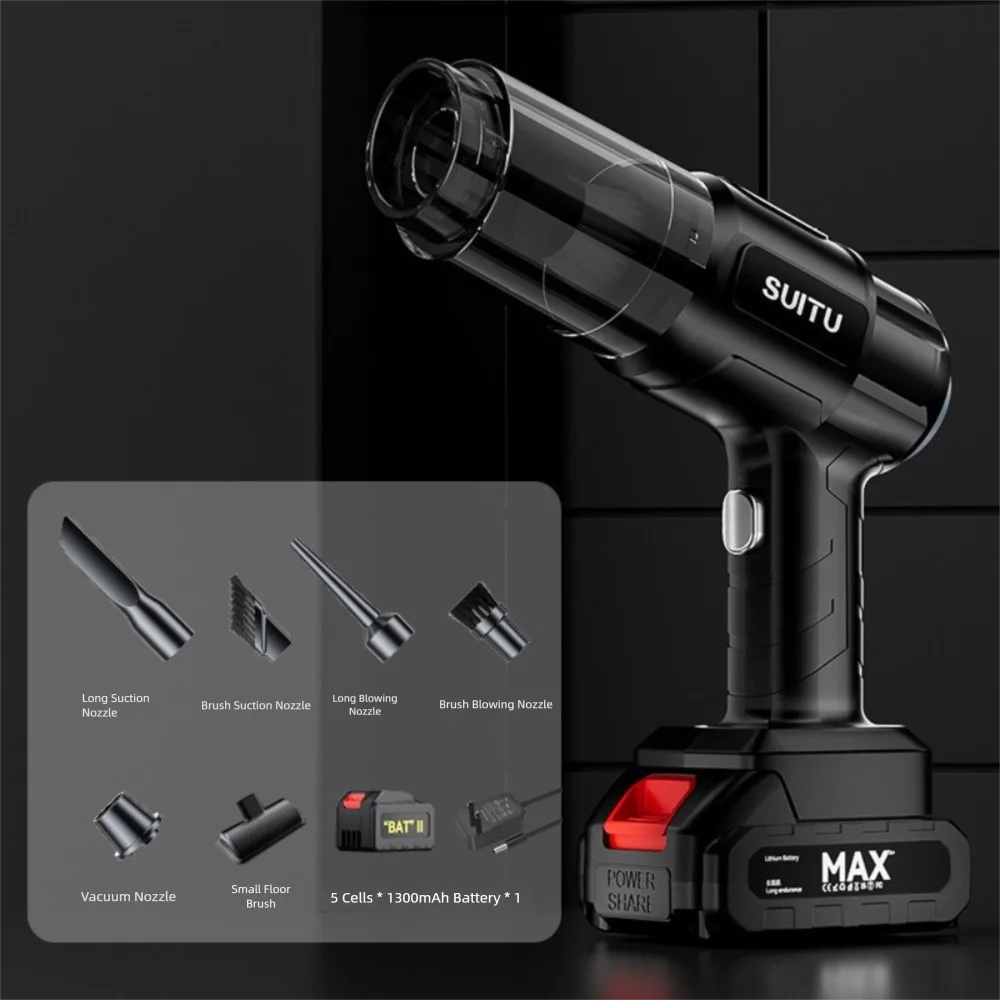 5000Pa Suction Car Vacuum Cleaner High Power 1500mAh Cordless Auto Vacuum Super Suction Multifunctional Wireless Dust Blower