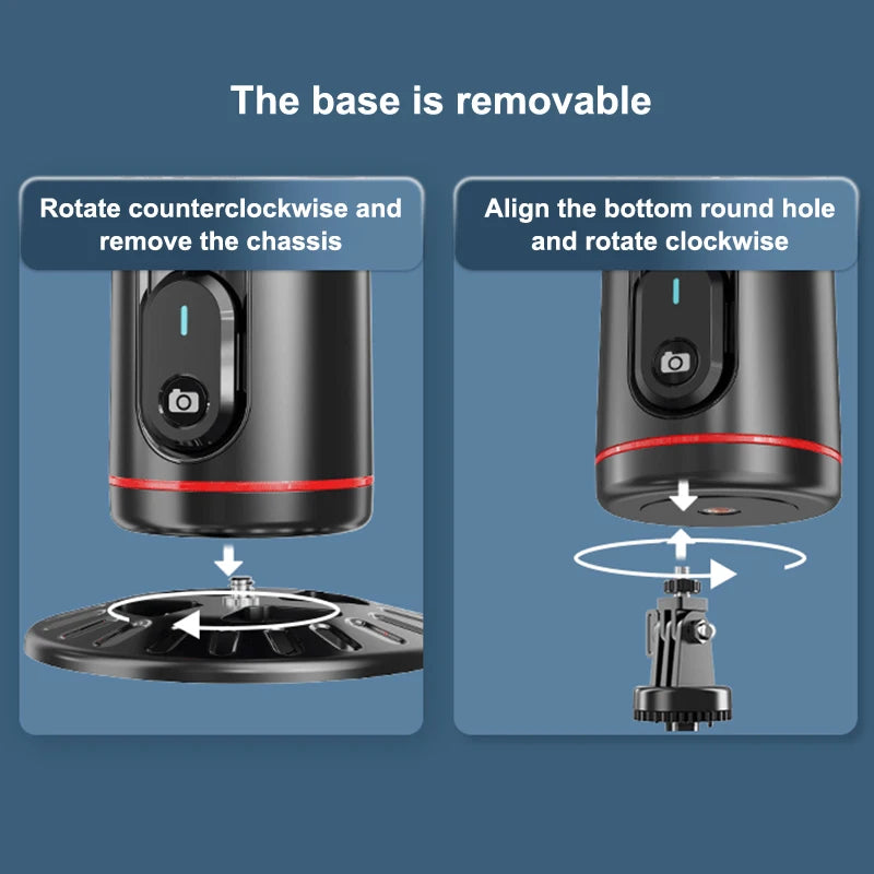360° Rotation Gimbal Stabilizer AI Auto Face Tracking Phone Holder Desktop Tracking Gimbal With Remote For Live Vloging Video