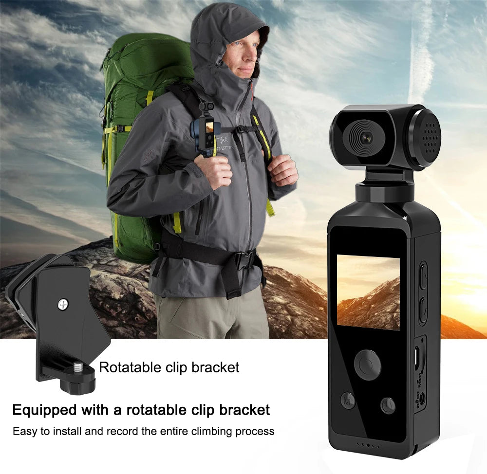 4K Ultra HD Pocket Action Camera 270° Rotatable Vlog Wifi Mini Sports Cam Waterproof Case Helmet Travel Bicycle Driver Recorder
