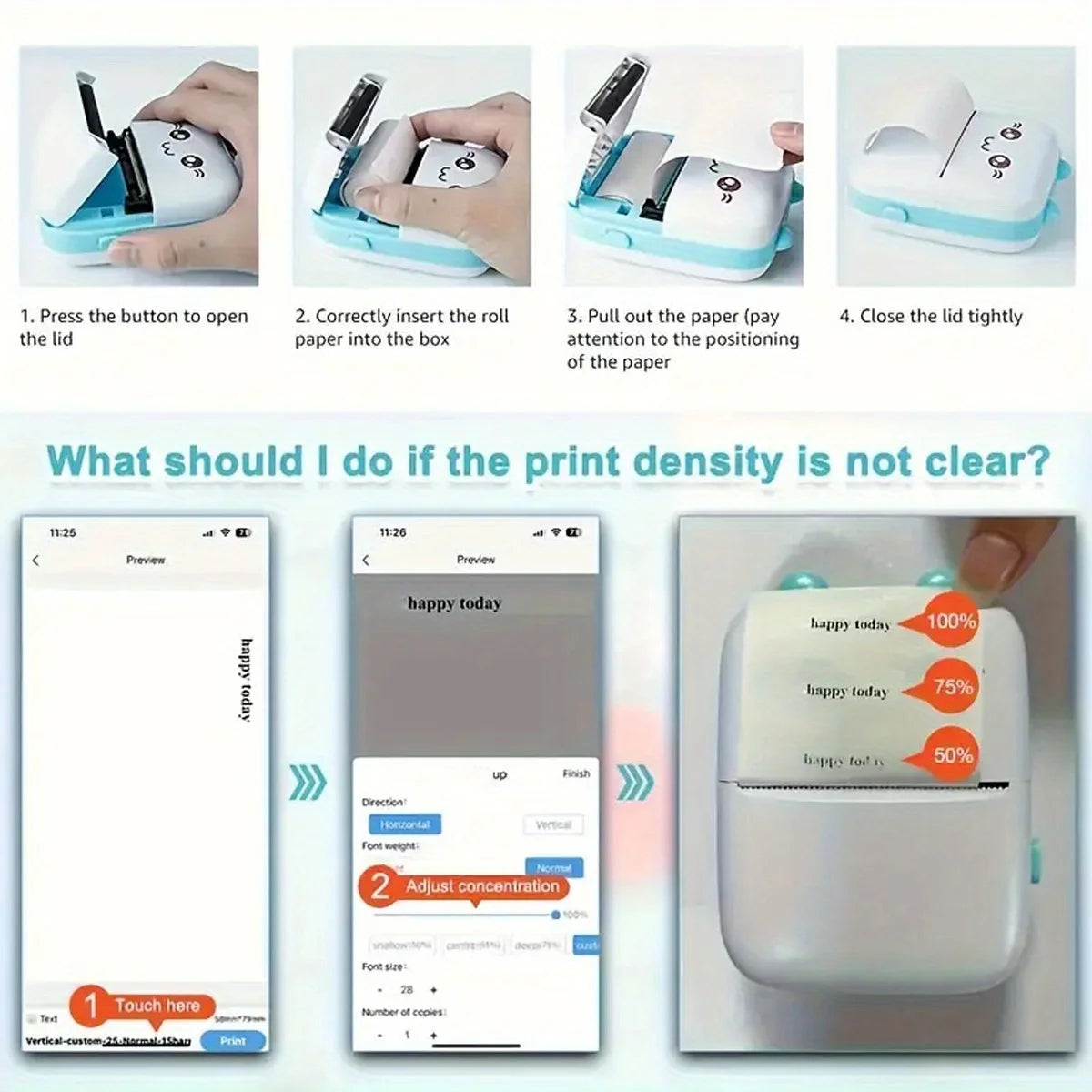 Mini Printer, Inkless Sticker Maker, Free Cut Small Pocket Printer, Wireless Mini Sticker Printer, Portable Thermal Printer