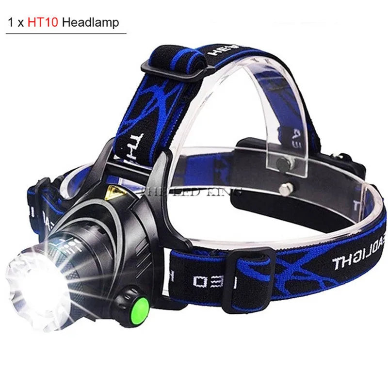High Lumens Not ZOOM LED Headlight Headlamp LED T6 Head Lamp Flashlight Torch Head Light 18650 Battery For Camping, Fishing