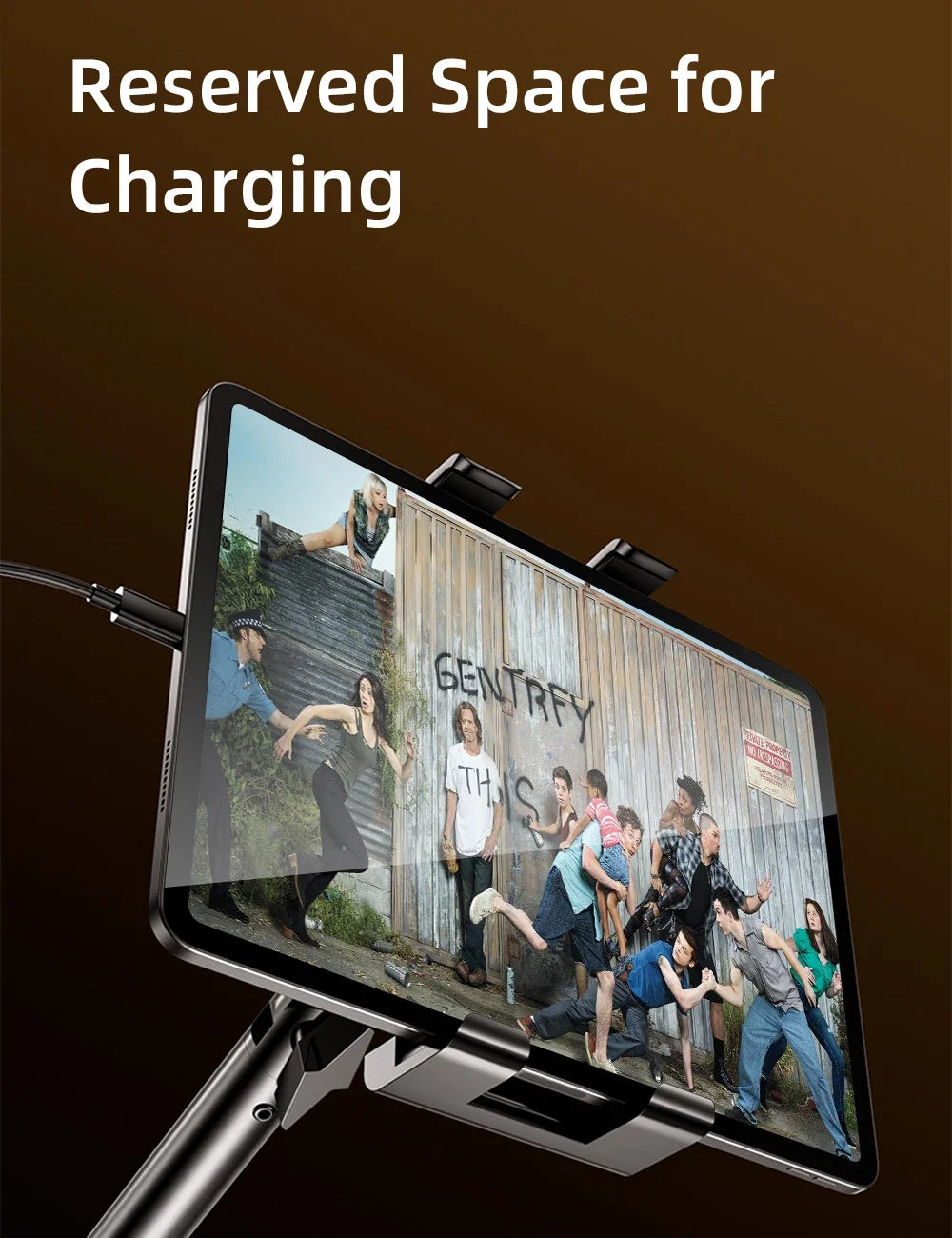 iPad Air 11 M2 2024 uchun 360° sozlanishi mumkin bo'lgan katlanadigan metall qo'ltiqli stol tagligi, planshet ushlagichi, telefon planshetlari uchun