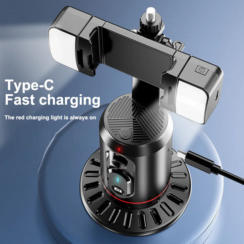 360° Rotation Gimbal Stabilizer AI Auto Face Tracking Phone Holder Desktop Tracking Gimbal With Remote For Live Vloging Video