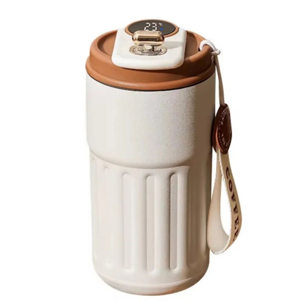 Vacuum Flask 450ML Thermal Water Bottle Creative Portable Coffee Thermos Cup Double Wall Digital Drinking Bottle Travel