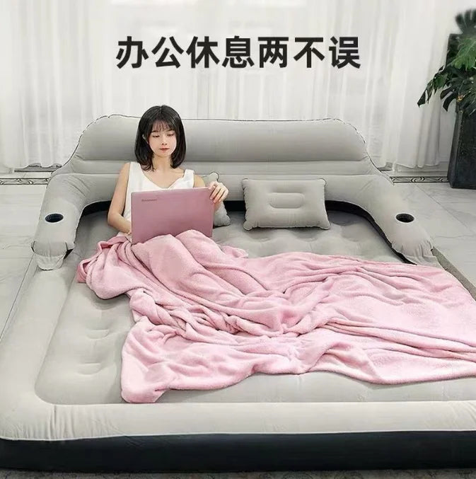 Customized High Comfortable Blow up Mattress Inflatable Air Sofa Bed with Pump and Headrest
