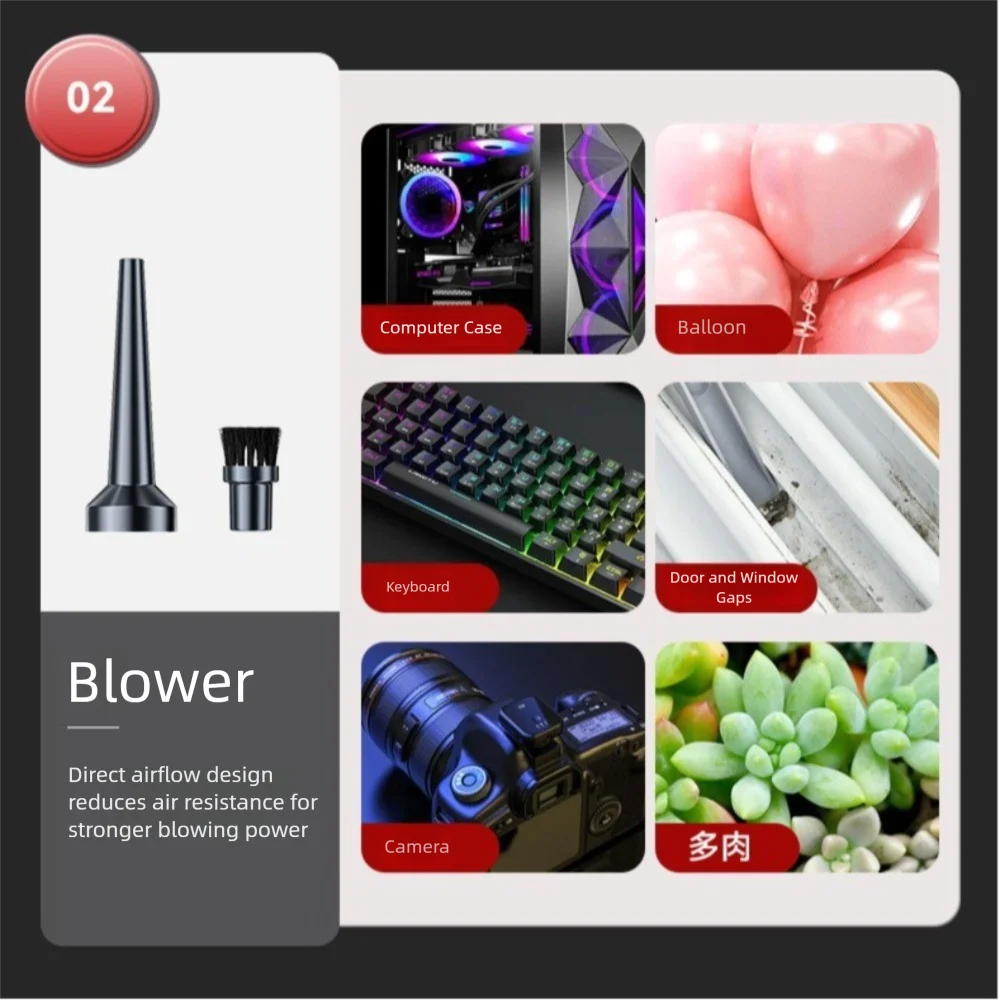 5000Pa Suction Car Vacuum Cleaner High Power 1500mAh Cordless Auto Vacuum Super Suction Multifunctional Wireless Dust Blower