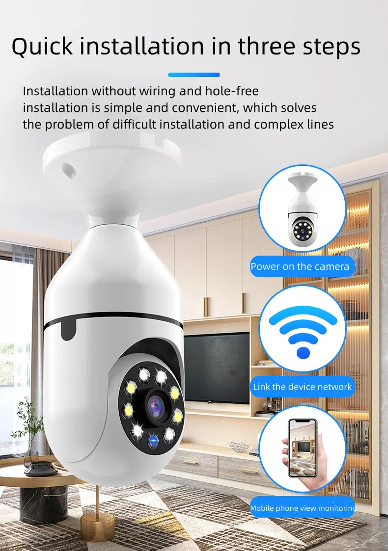 Bulb Camera HD Dual Light Head Minions 360 panorama