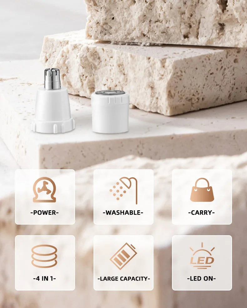 4 in 1 Electric Lady Shaver Body Hair Removal Epilator Painless Cordless Trimmer Razor Gifts for Women Home Appliances