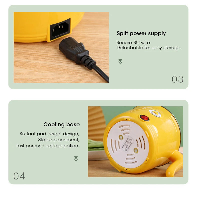 Mini Electric Cooking Machine Hot Pot Non-stick Cooking 1-2 People Single Household Pan Multifunction Electric Cooker for Home