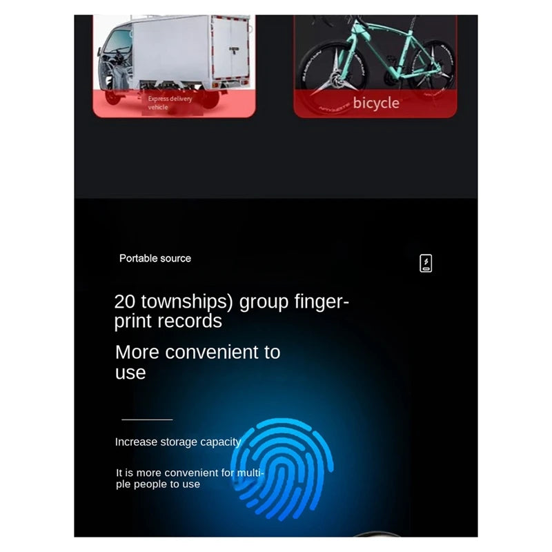 ZIZI Fingerprint Lock Electronic Lock Electronic Fingerprint Lock Padlock Outdoor Waterproof And Rust-Proof