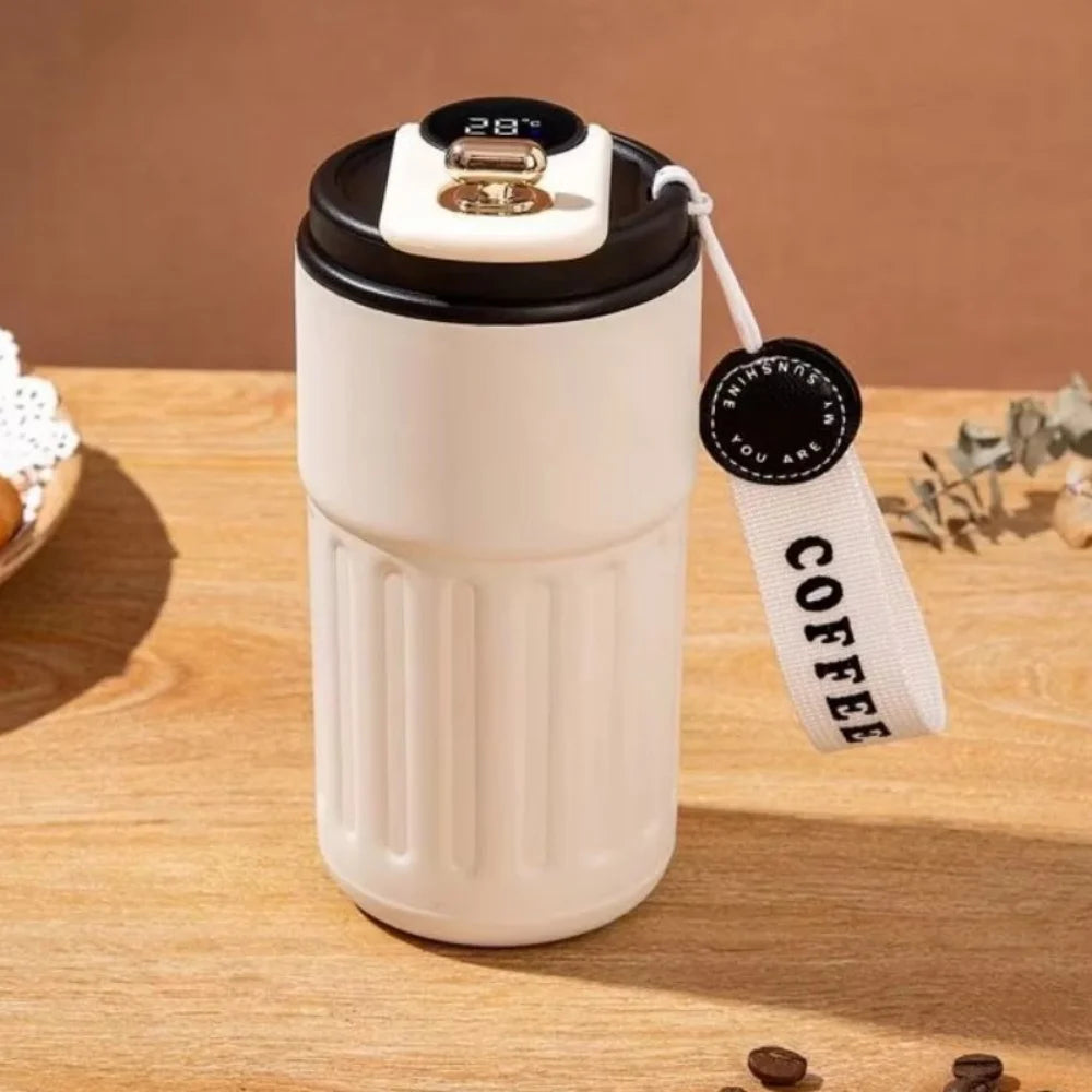 Vacuum Flask 450ML Thermal Water Bottle Creative Portable Coffee Thermos Cup Double Wall Digital Drinking Bottle Travel
