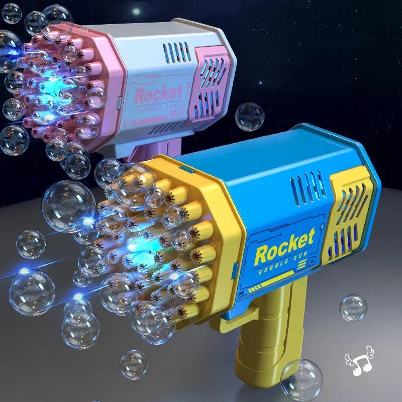 76 Hole Rocket Launcher Handheld Portable Electric Automatic Bubble Gun for Boys and Girls （Without Bubble Water）