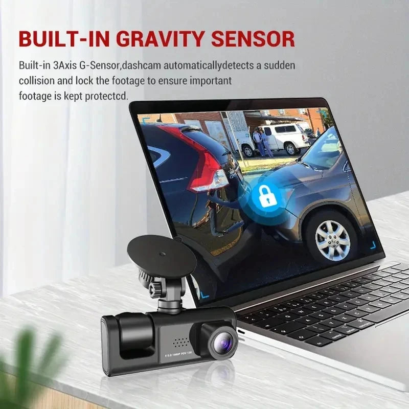 A22 1080P DVR Car Recorder 2-inch Screen Front and Rear Cameras Car Recorder 32G/64g Supports Night Vision Loop
