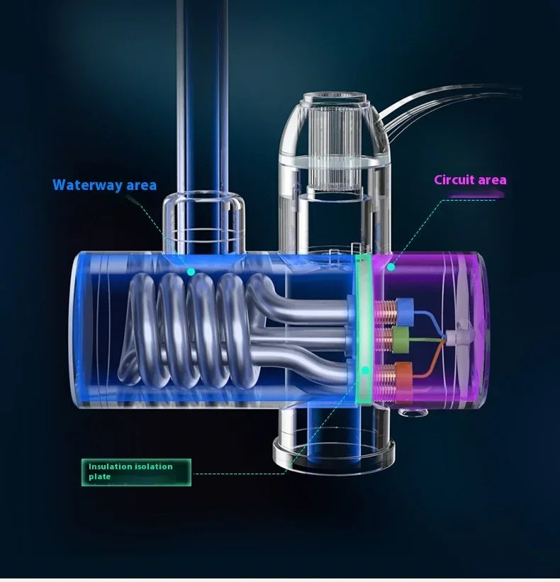 Bathrooms Shower Faucet with Sensor Electric Hot Flowing Kitchen Tap Water Heater Heating Tankless Portable for Kitchen Bathroom