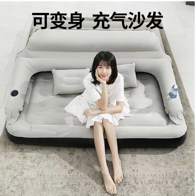 Customized High Comfortable Blow up Mattress Inflatable Air Sofa Bed with Pump and Headrest