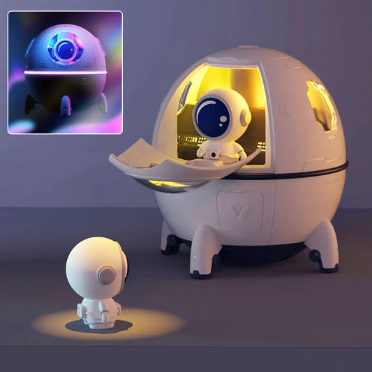 Rechargeable/USB Plug in LED Night Light Child Gift Astronauta Space Capsule Humidifier Bedroom Decor Room Atmosphere Lamp