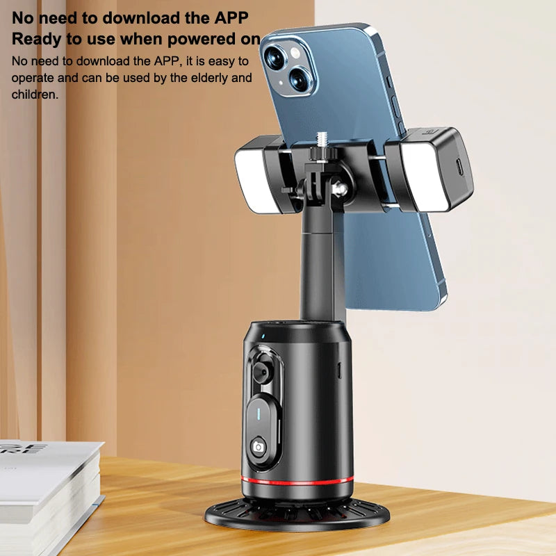 360° Rotation Gimbal Stabilizer AI Auto Face Tracking Phone Holder Desktop Tracking Gimbal With Remote For Live Vloging Video