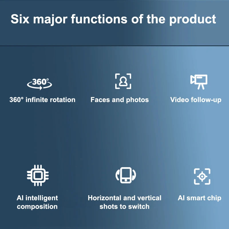360° Rotation Gimbal Stabilizer AI Auto Face Tracking Phone Holder Desktop Tracking Gimbal With Remote For Live Vloging Video
