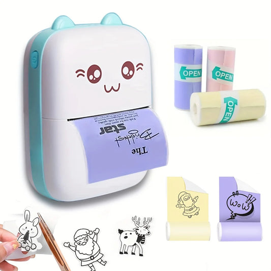 Mini Printer, Inkless Sticker Maker, Free Cut Small Pocket Printer, Wireless Mini Sticker Printer, Portable Thermal Printer