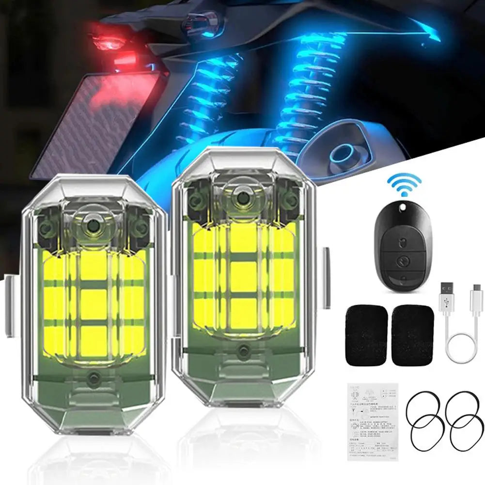 Motorcycle Wireless Led Strobe Light Remote Control Aircraft Light Navigation Warning Light Indicator For Car Bicycle Drone S0h9
