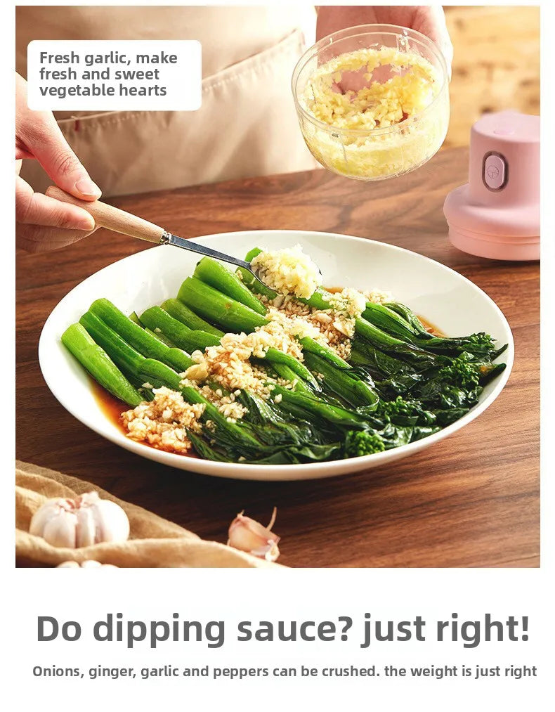 Mini Electric Garlic Chopper Meat Grinder Garlic Masher Machine Sturdy Durable Crushed Ginger Vegetable Crusher Baby Food Maker