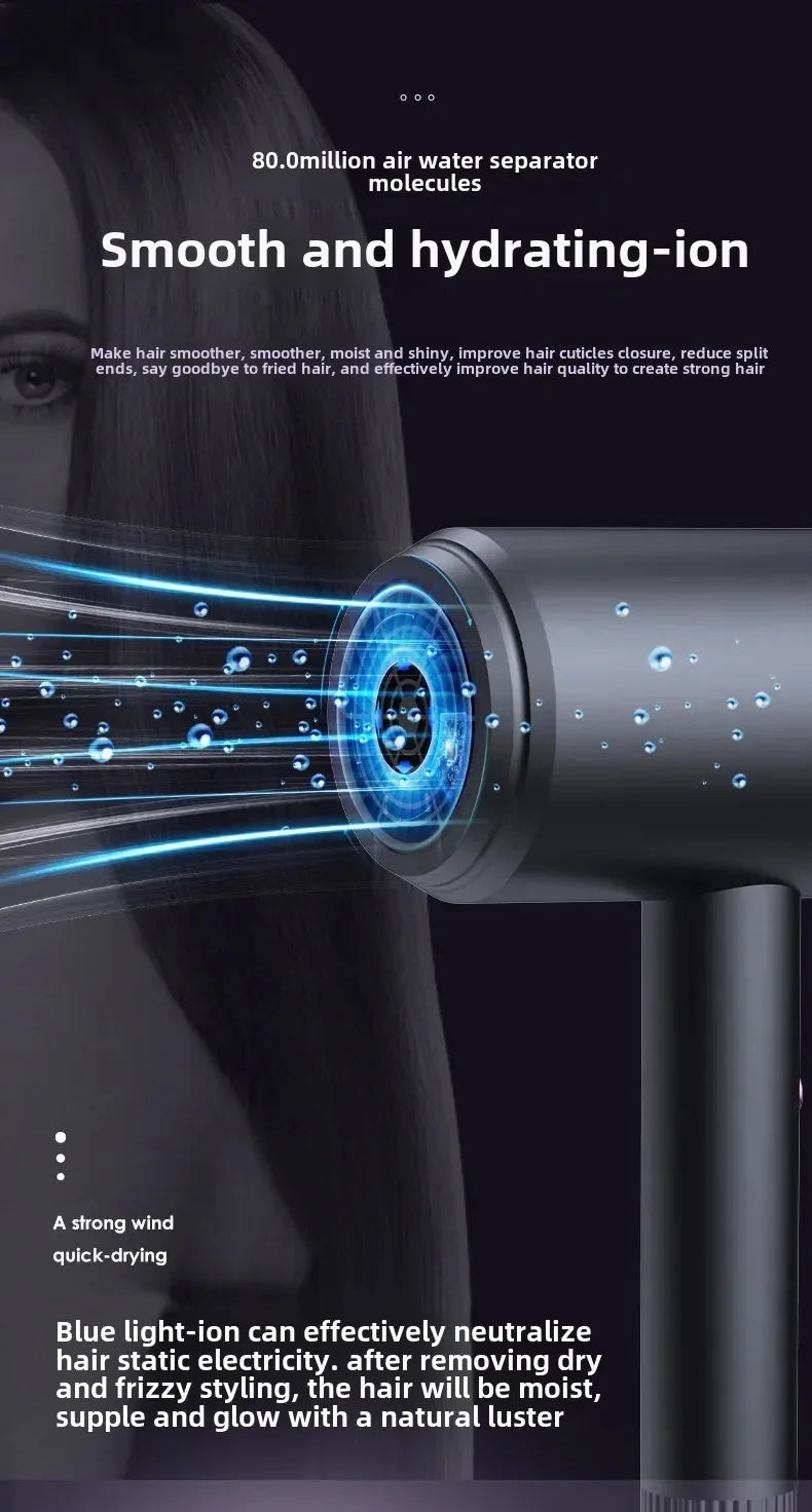 Professional Salon Hair Dryer High Wind Speed Quick Dryer with Ionic Heat Protection Lightweight Travel Home Hotel Use