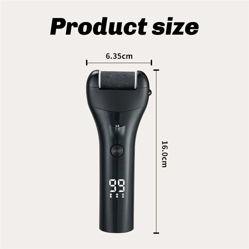 LECKL-Black Electric Foot Grinder Wireless For Removing Dead Skin, Calluses, And Cracks - Auto Pedicure Tool