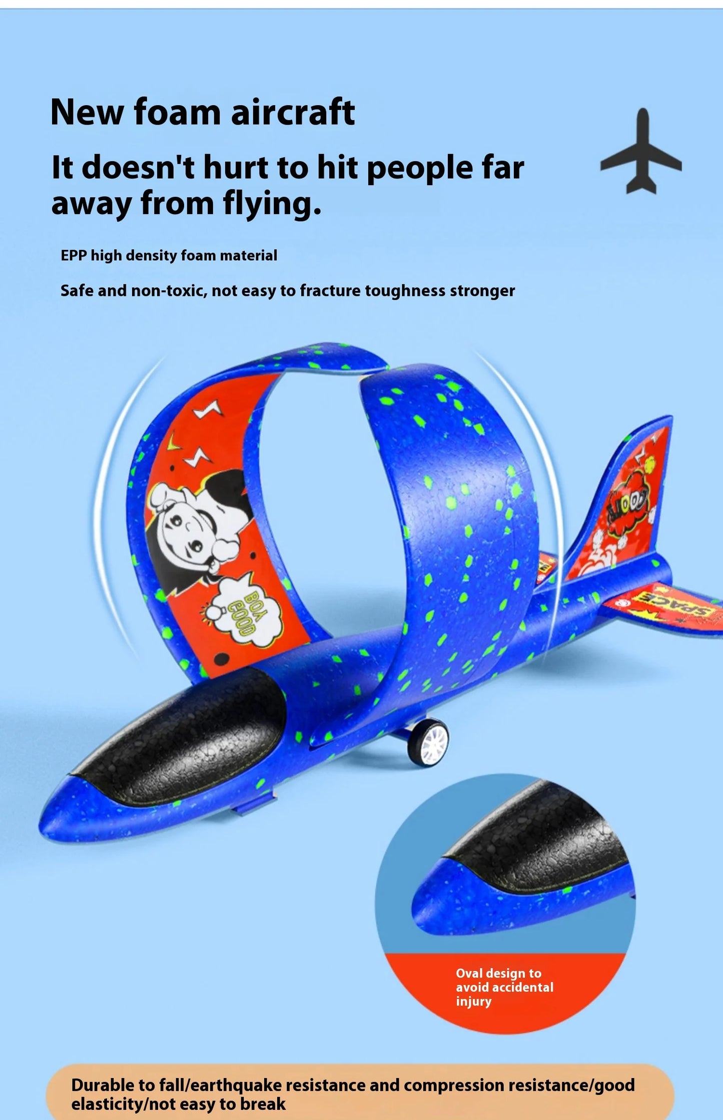 Airplane toy boy, rubber band powered fighter jet, hand thrown space model simulation, model assembly, handmade production