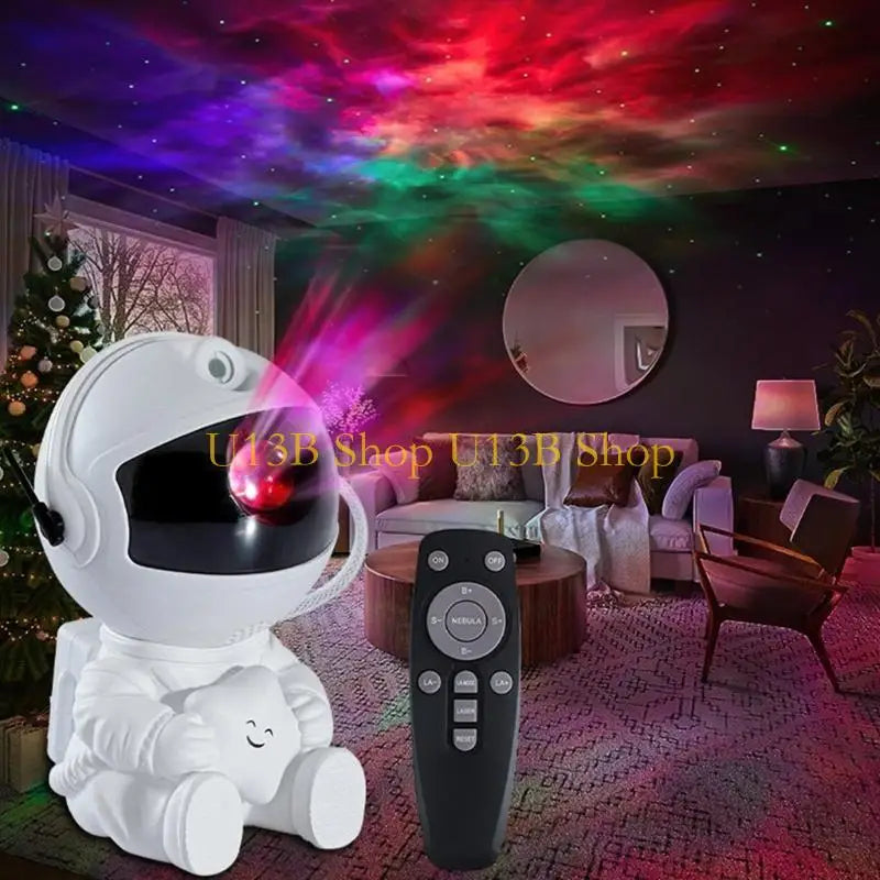 U13B 360°Rotation Astronaut Projector Light with Guitar/Star in Hand Portable Remote Control Night Lamp for Bedroom Decors
