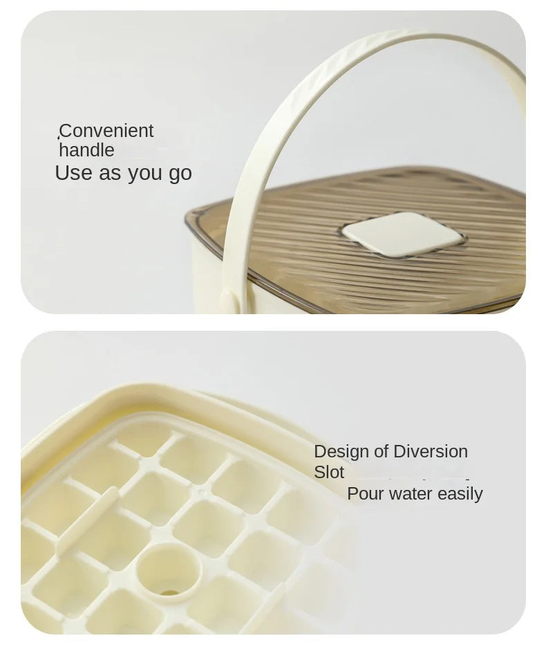 1PC ice making box press type ice mold easy to demold large capacity ice bucket camping home multifunctional ice maker