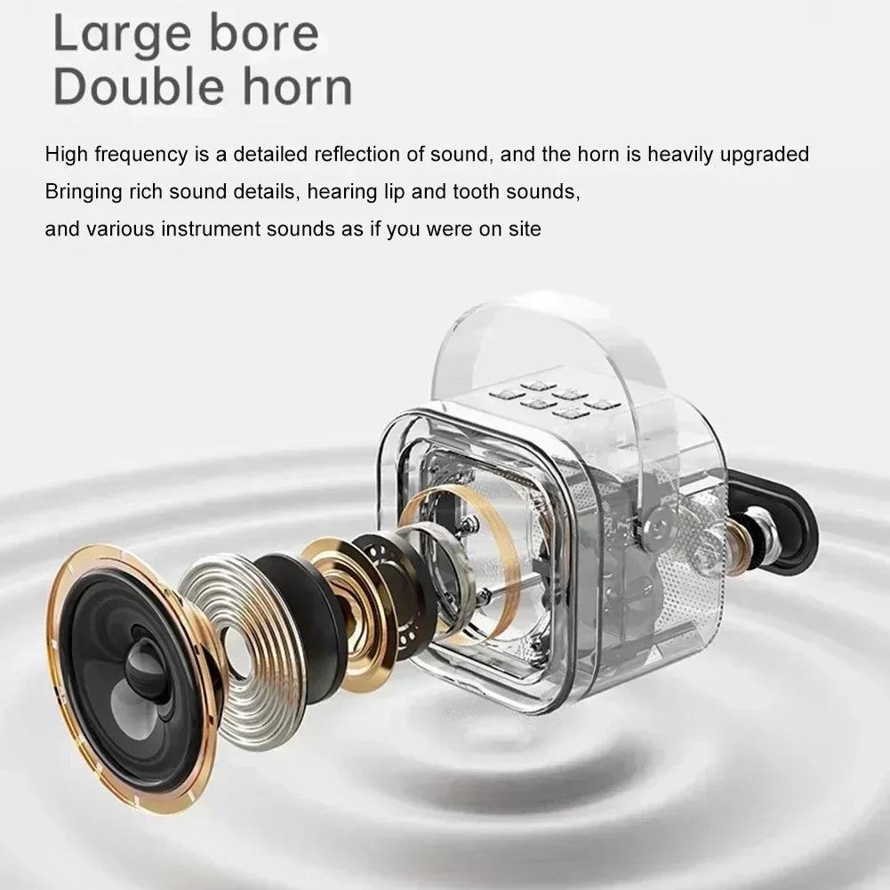 Bluetooth K12 Karaoke Machine Portable 5.3 PA Speaker System with Single Dual  Wireless Mic Home Family Singing Children's Gifts