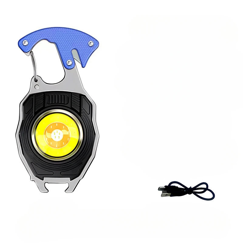 Mini Flashlight Emergency Light Electric Lighter Portable COB Working LED Keychain USB Rechargeable Cigarette Accessories Gifts