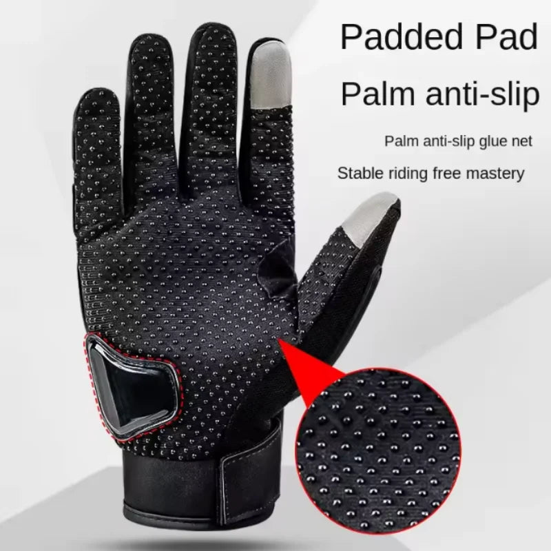 Men's motorcycle supplies windproof gloves all-finger summer touch screen anti-collision and anti-slip racing gloves breathable