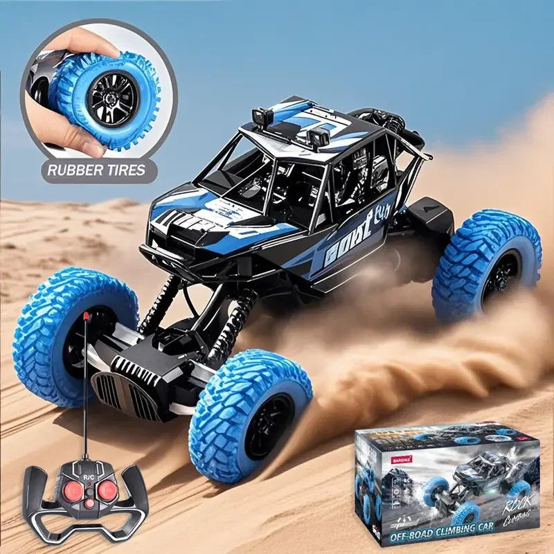 New Remote Control Car With Colorful Flashing Lights, Rubber Wheels, Off-road Toy Car Suitable For Christmas Children's Gifts
