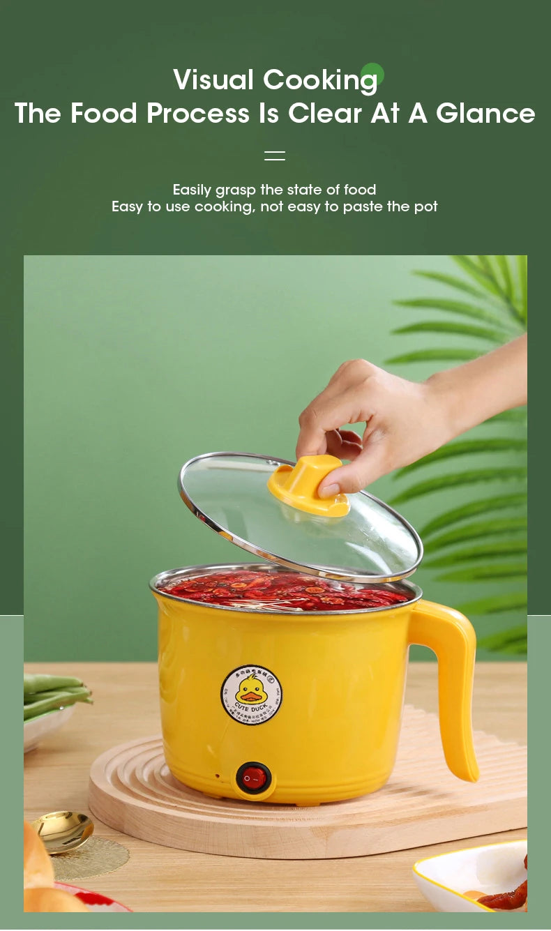 Mini Electric Cooking Machine Hot Pot Non-stick Cooking 1-2 People Single Household Pan Multifunction Electric Cooker for Home