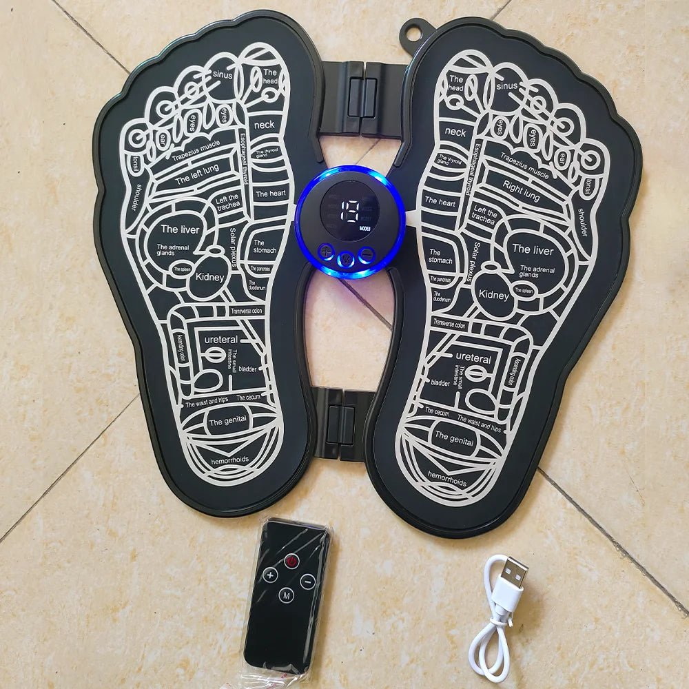 Rechargeable Mini Massager for Elderly Foot Therapy EMS Portable Pulse Household Sole Relaxation Massager for Men and Women