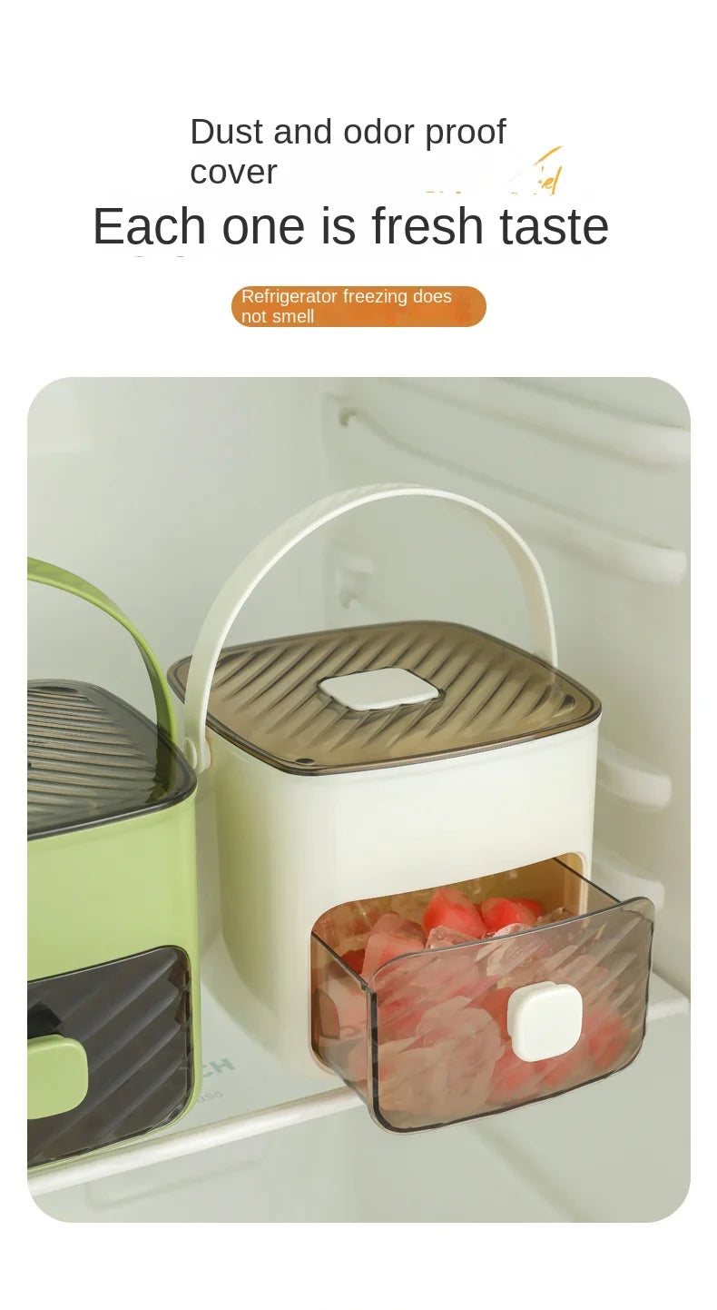 1PC ice making box press type ice mold easy to demold large capacity ice bucket camping home multifunctional ice maker