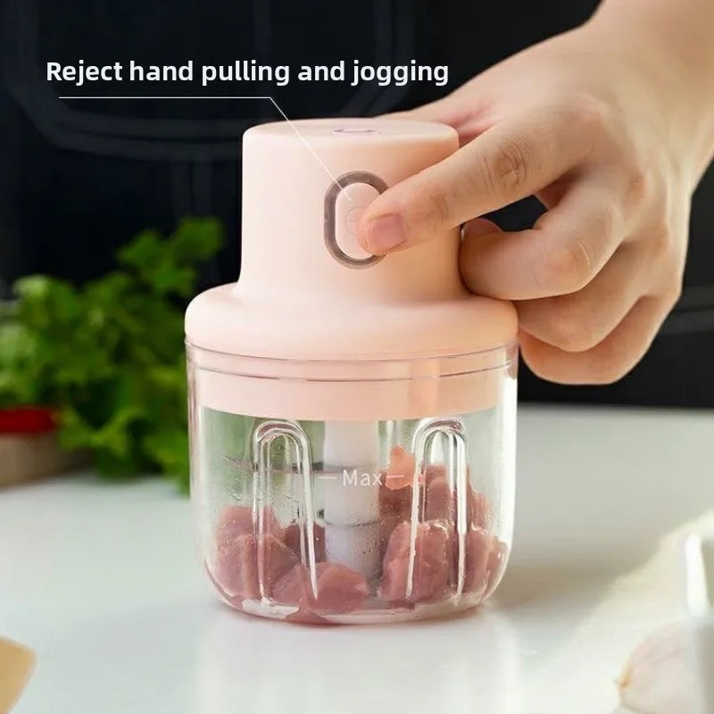 Mini Electric Garlic Chopper Meat Grinder Garlic Masher Machine Sturdy Durable Crushed Ginger Vegetable Crusher Baby Food Maker